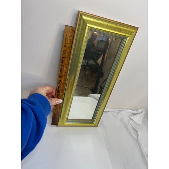 Vintage Ornate Mirror Gold Frame 13x 6 inch - Picture 7 of 7